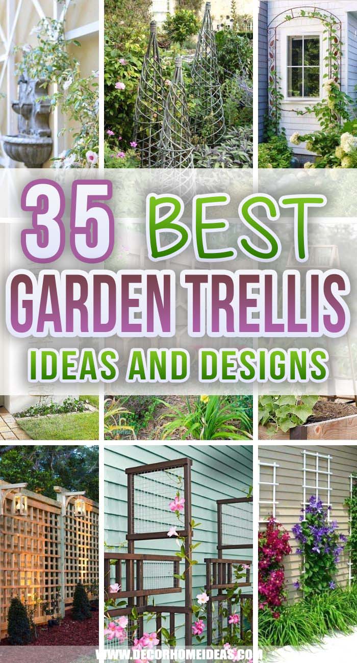 Best Trellis Ideas. How to make a beautiful garden trellis for your plants and flowers and spruce up your backyard, wall or fence.  #decorhomeideas