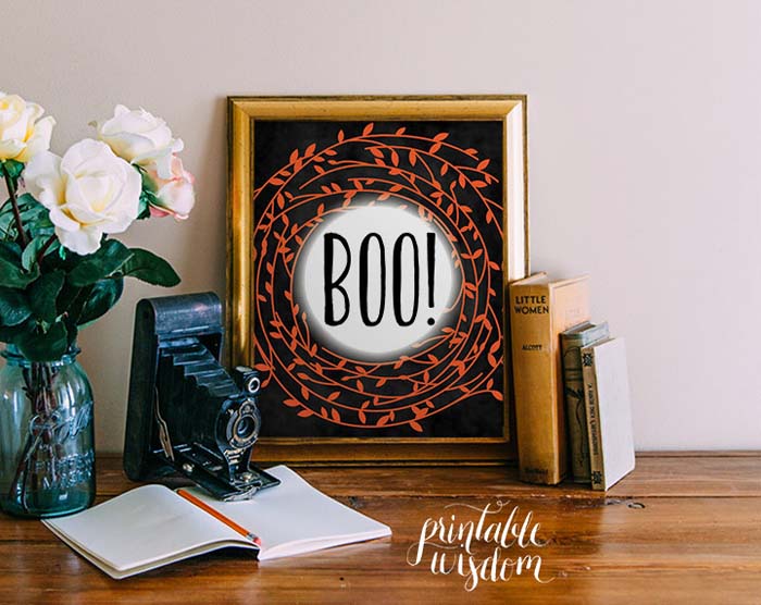 6. BOO! Halloween Wreath Print #halloween #decor #decorhomeideas