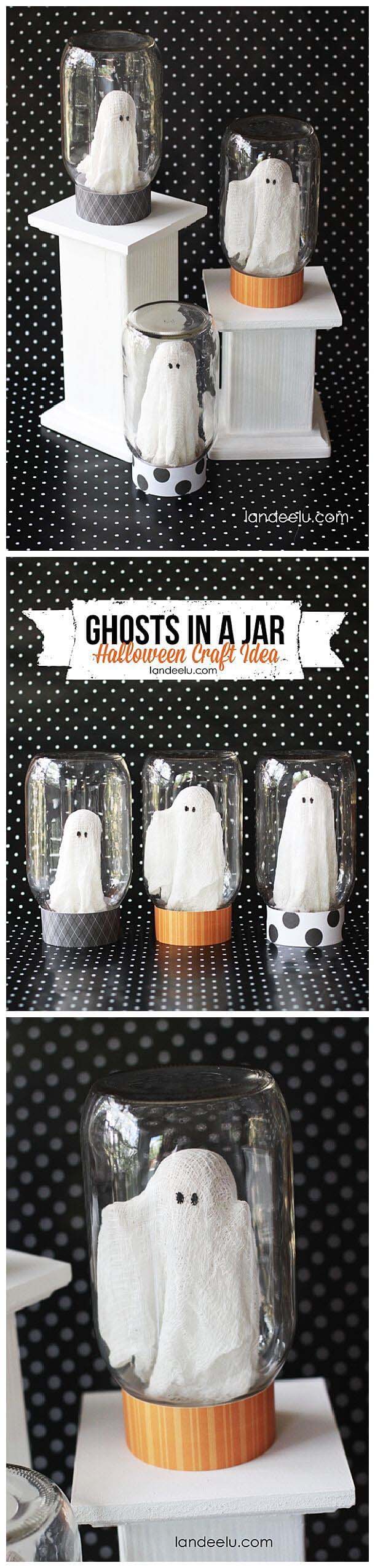 5. Catch-A-Ghost Halloween Craft Idea #halloween #masonjar #crafts #decorhomeideas