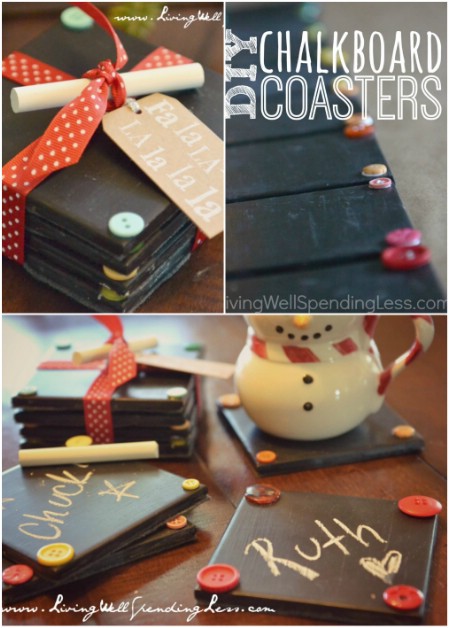 3. Chalkboard Coasters #Christmas #gifts #decorhomeideas