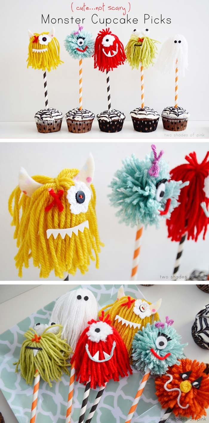 10. Cheering for Monster Cupcakes #halloween #party #decor #decorhomeideas
