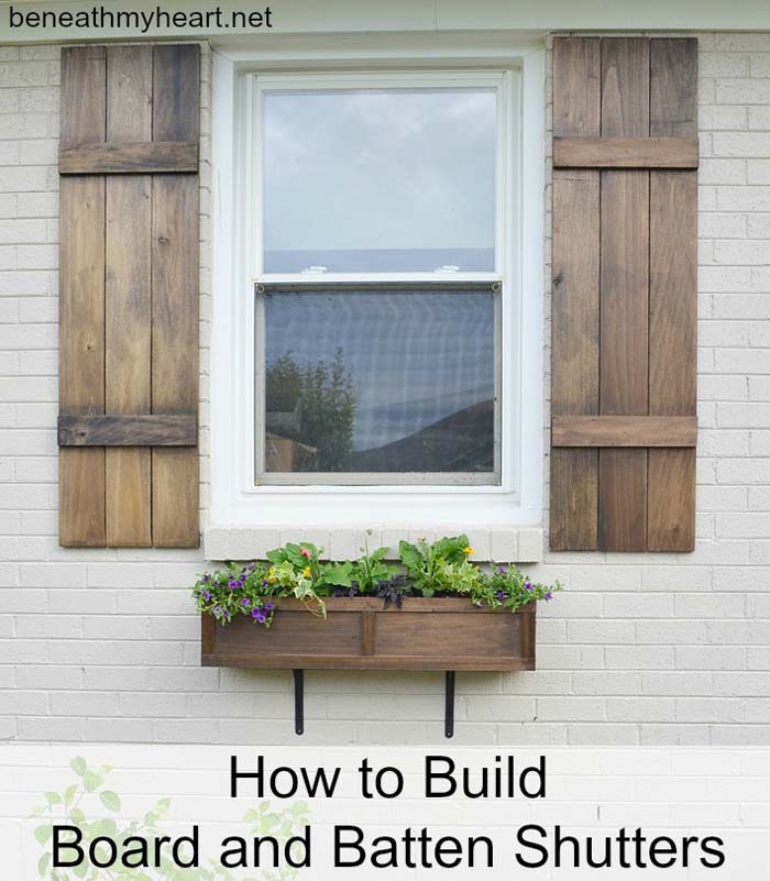 DIY Board and Batten Shutters #cheap #landscaping #decorhomeideas