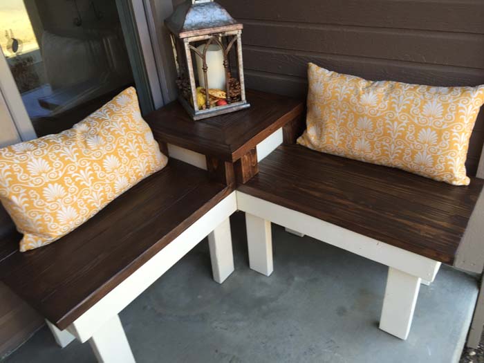 DIY Corner Bench with Built in Table #cheap #landscaping #decorhomeideas