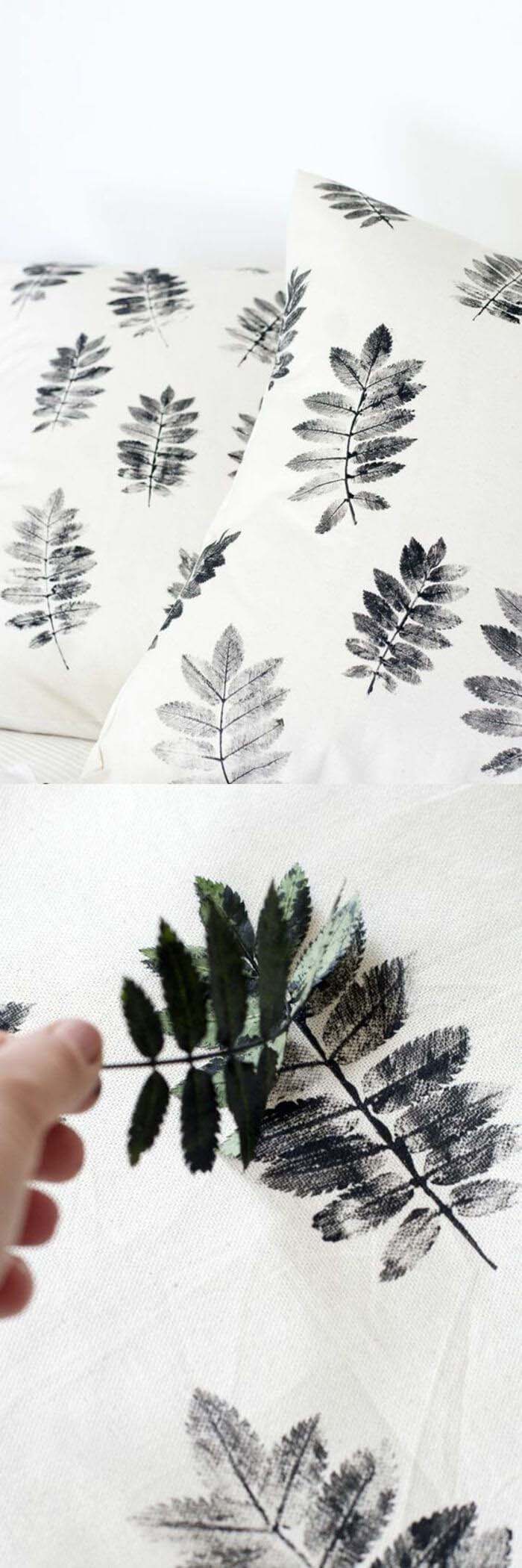 7. DIY Fern Leaf Wallpaper Stamps #fall #leaf #crafts #decorhomeideas