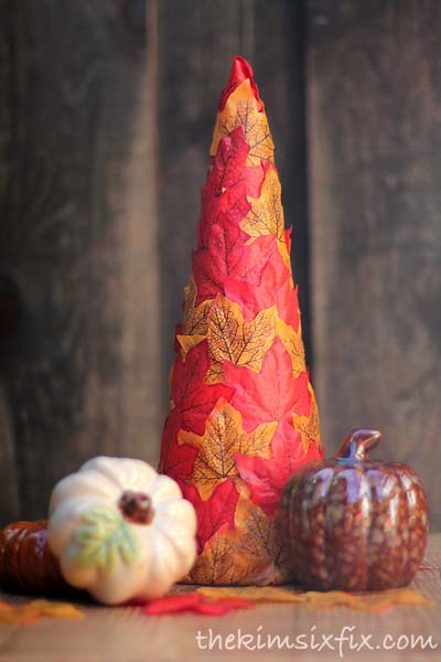 17. Dollar Store Fall Leaf Tree #dollarstore #falldecor #diy #decorhomeideas