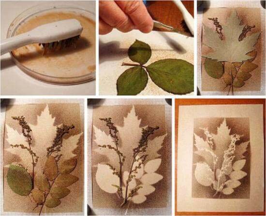 12. Elegant Layered Leaf Silhouette Art #fall #leaf #crafts #decorhomeideas