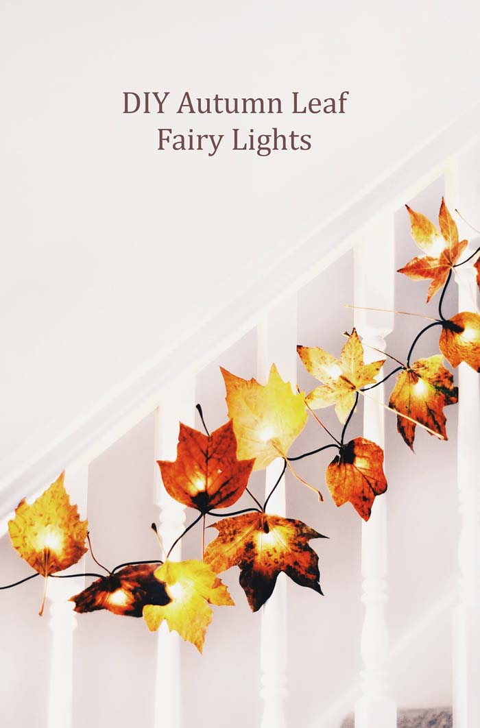 13. Enchanted Autumn Leaf Illuminated Garland #fall #leaf #crafts #decorhomeideas