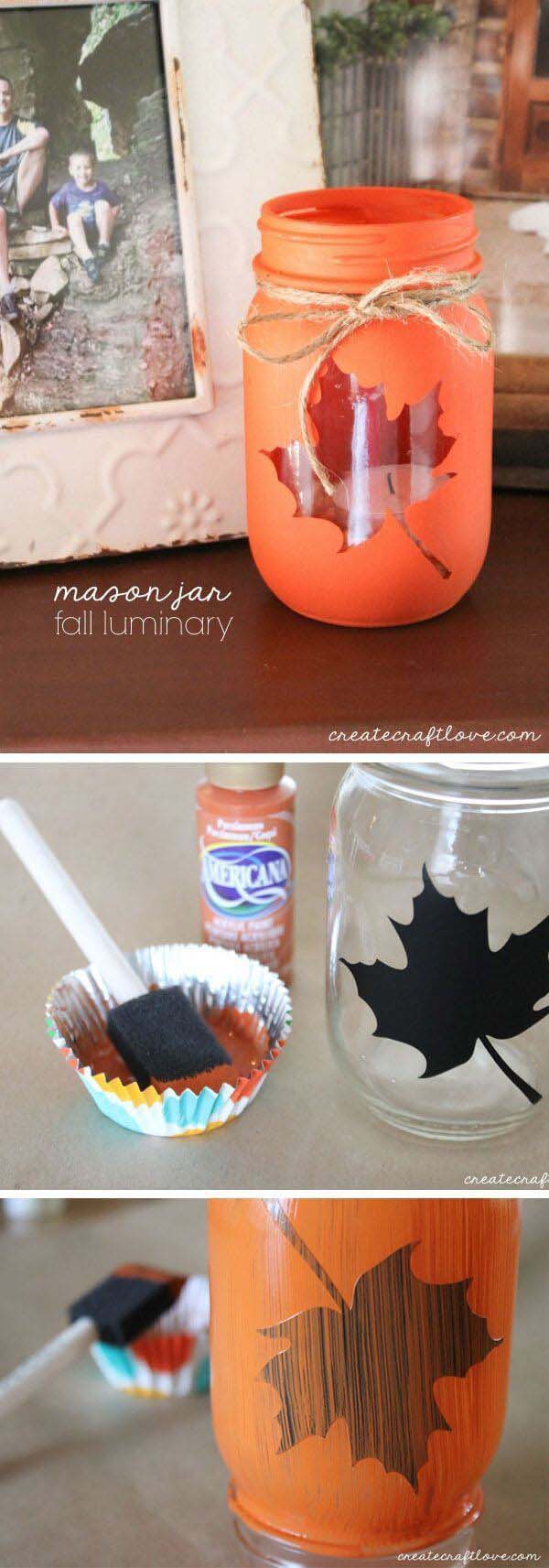 14. Fall in the Country Mason Jar #fall #leaf #crafts #decorhomeideas