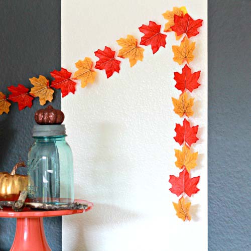 32. Fall Leaves Garland #dollarstore #falldecor #diy #decorhomeideas