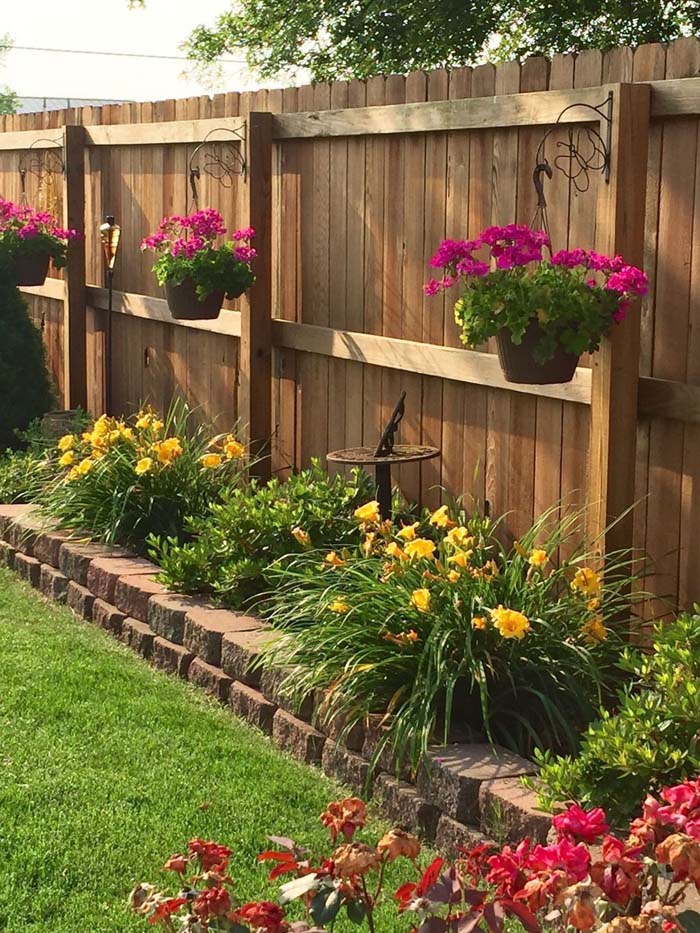 35. Flowers Along Fence #landscapingideas #decorhomeideas