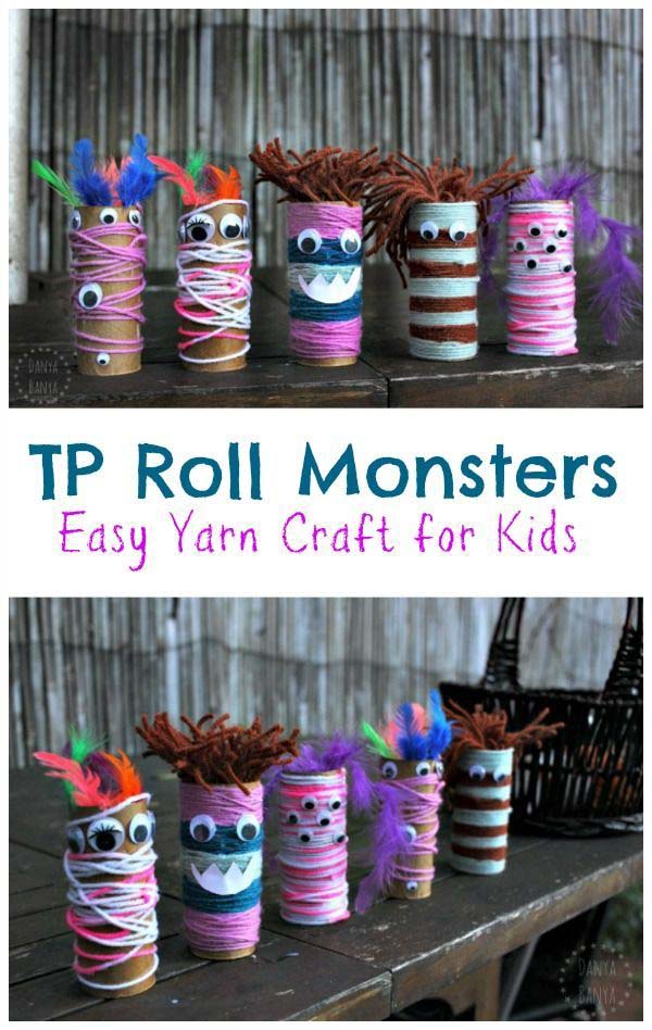 17. Googly-eyed Toilet-paper Tube Monsters #halloween #crafts #kids #decorhomeideas