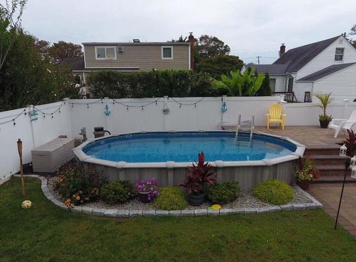 27. Landscaping Around Above Ground Pool #abovegroundpoolwithdeck #decorhomeideas