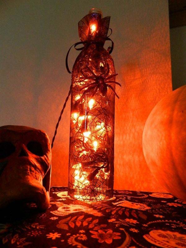 26. Light Up the Room with Spiderwebs #halloween #party #decor #decorhomeideas