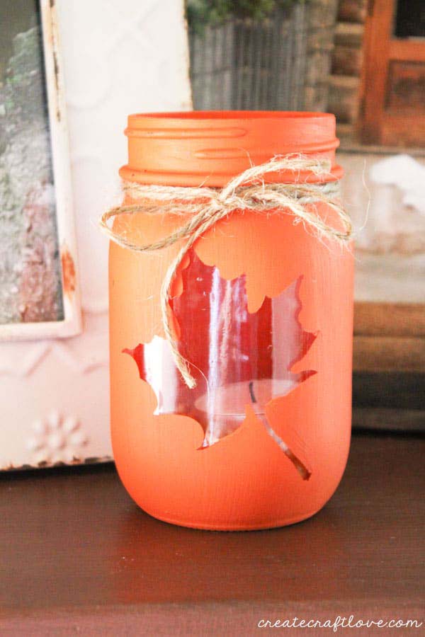 41. Mason Jar Fall Luminary #dollarstore #falldecor #diy #decorhomeideas