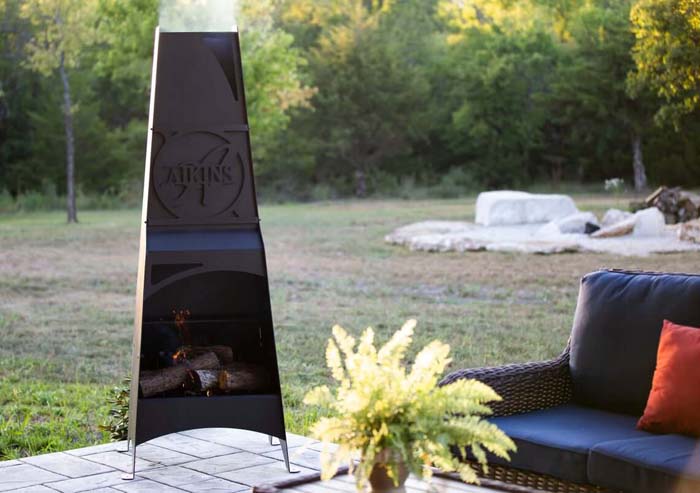 17. Personalized Chiminea Metal Fire Pit #metalfirepit #decorhomeideas