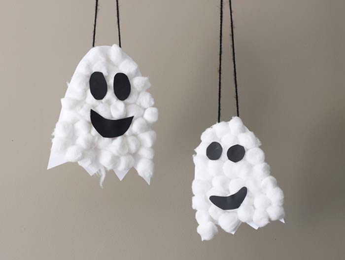 38. Puffy Ghost #halloween #crafts #kids #decorhomeideas