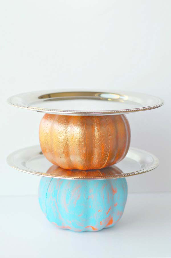 46. Pumpkin Serving Platter #dollarstore #falldecor #diy #decorhomeideas