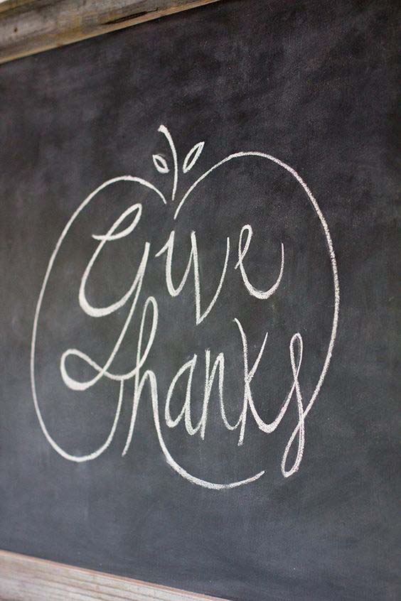 11. Pumpkin-shaped Chalk Lettering Design #thanksgiving #sign #decorhomeideas