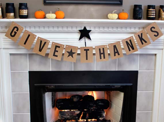 12. Quick and Easy Printable Banner #thanksgiving #sign #decorhomeideas