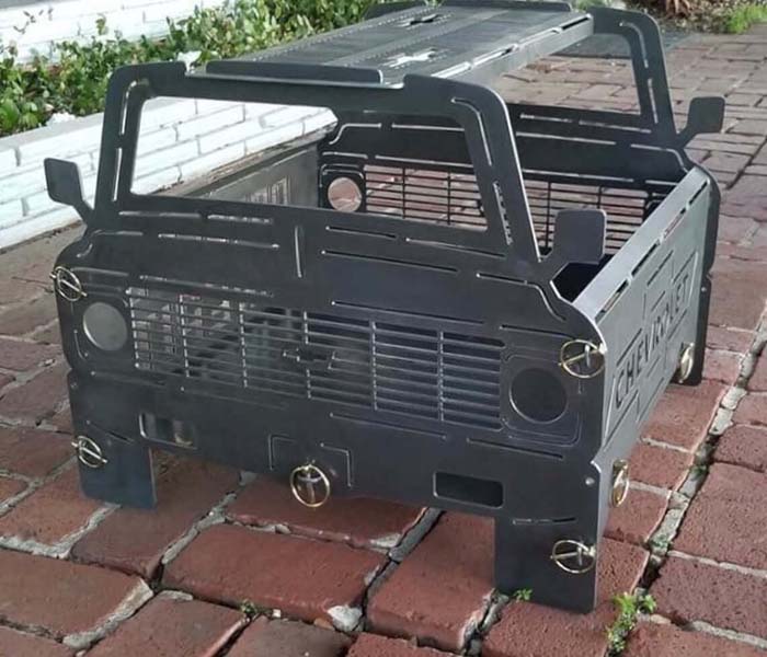 18. Rugged Chevy C10 Metal Fire Pit Grill #metalfirepit #decorhomeideas