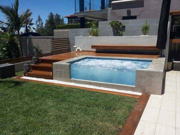 38. Small Above-Ground Pool Spa #abovegroundpoolwithdeck #decorhomeideas