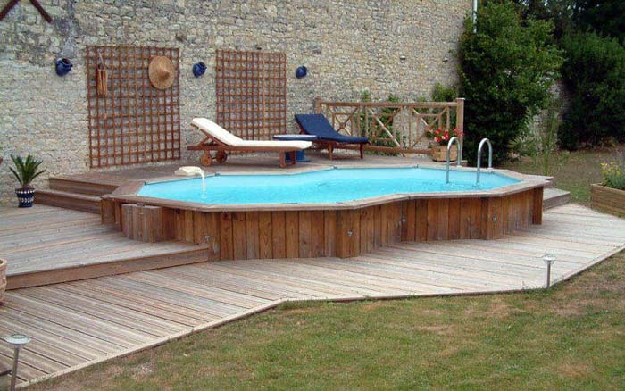 39. Small Above-Ground Pool with Deck #abovegroundpoolwithdeck #decorhomeideas