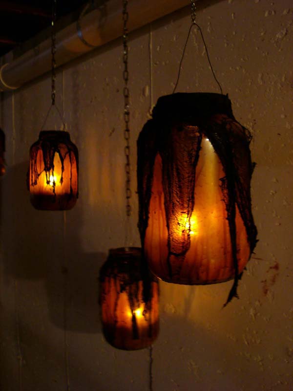 40. Spine-Chilling Spiderweb Luminaries #halloween #masonjar #crafts #decorhomeideas