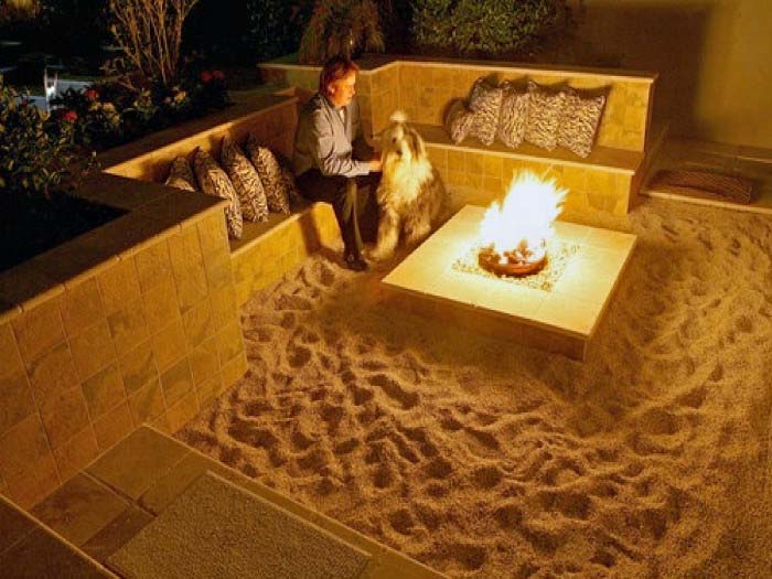 25. Square Sunken Fire Pit with Gravel #sunken #firepit #decorhomeideas