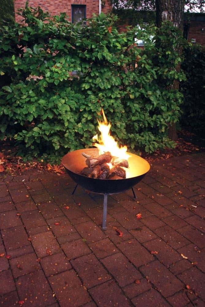 25. Steel Fire Pit Bowl and Stand #metalfirepit #decorhomeideas