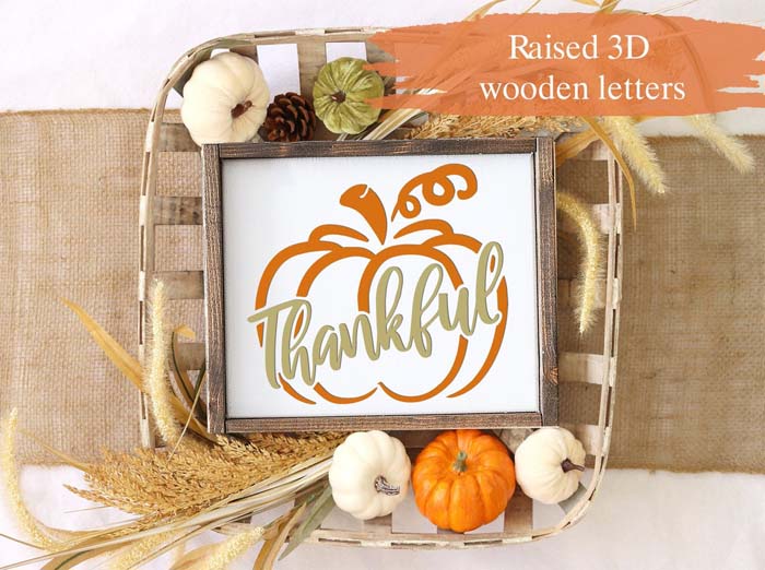 18. Thankful Pumpkin Sign #thanksgiving #sign #decorhomeideas