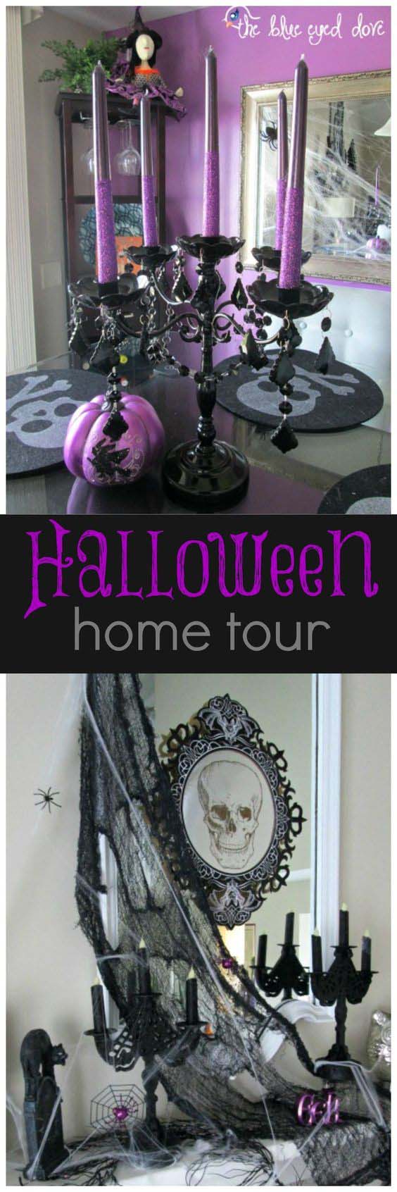 47. Trick Out the Fireplace #halloween #party #decor #decorhomeideas