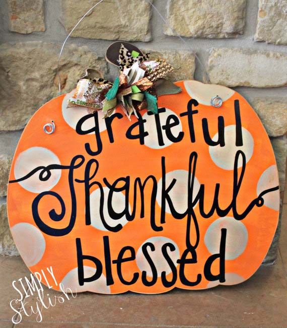 39. Whimsical Painted Wooden Pumpkin #thanksgiving #decor #decorhomeideas