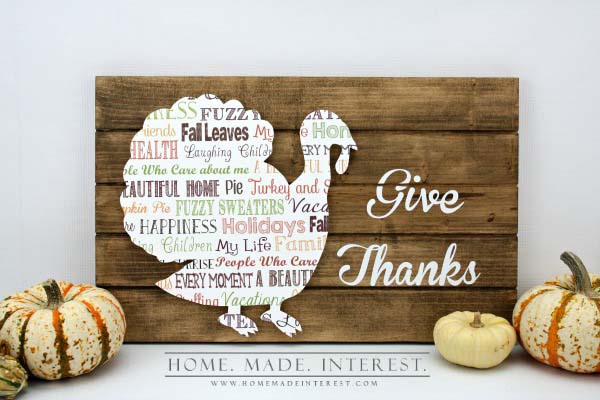 44. Wooden Pallet Printed Turkey Cut Out #thanksgiving #decor #decorhomeideas