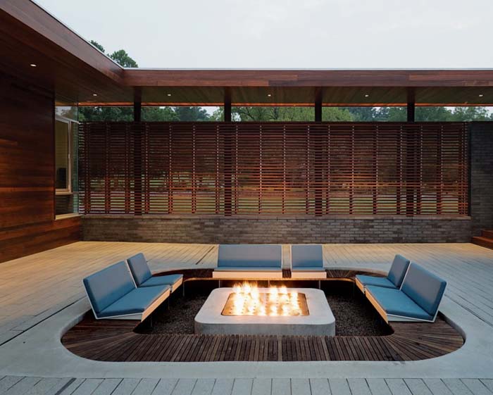 33. Zen-Style Sunken Fire Pit #sunken #firepit #decorhomeideas