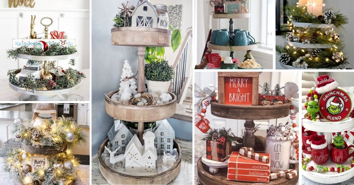 40 Christmas Tiered Tray Decor Ideas