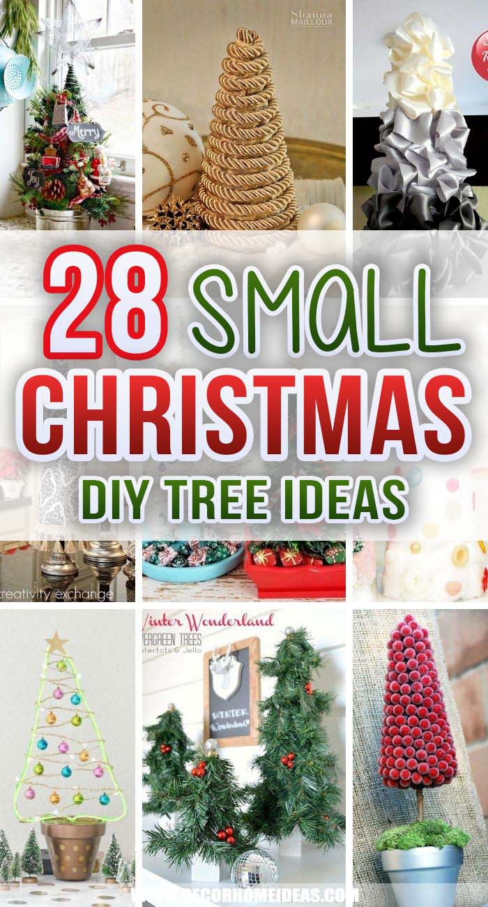 Best DIY Mini Christmas Tree Ideas. You have no space or time to put up a huge Christmas tree? Make mini versions! You can make your tables a grand display of adorable tabletop cheers with these easy DIY Tabletop Christmas tree ideas. #decorhomeideas