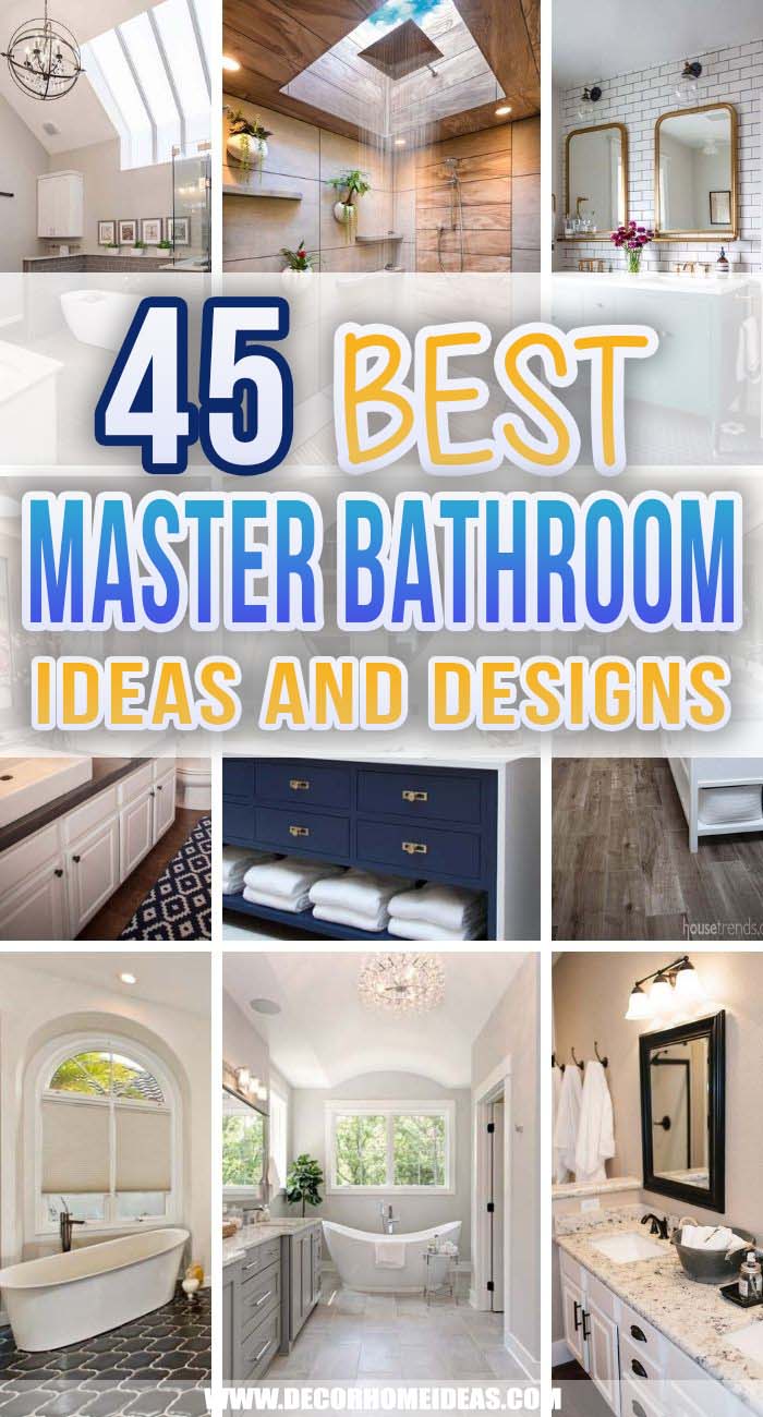 Best Master Bathroom Ideas. Looking for bathroom design ideas? From crisp and modern to luxurious and marble-clad, get inspired with these stylish master bathroom ideas and designs that will suit any style. #decorhomeideas