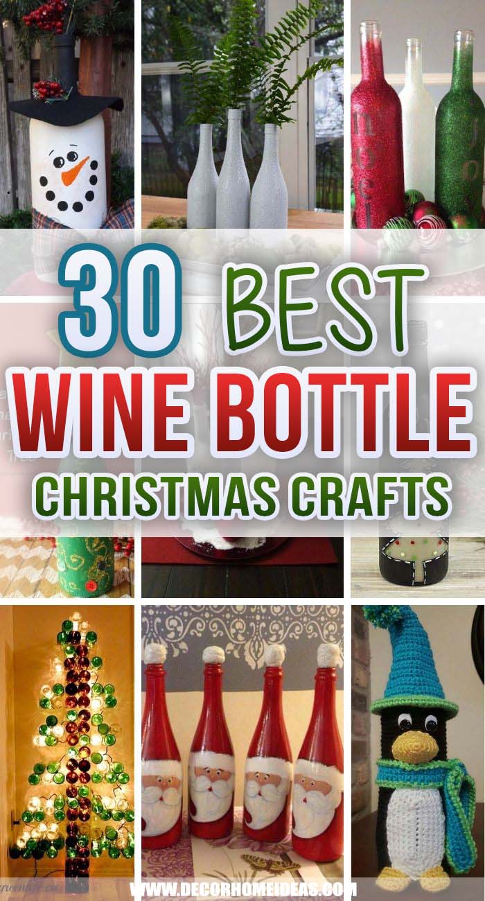 Best Wine Bottle Christmas Crafts Decor Ideas. You would be awe-inspired to take a look at these 25 Wine Bottle Christmas Crafts and holiday decor ideas that are so innovative as well as easy to pull off.  #decorhomeideas