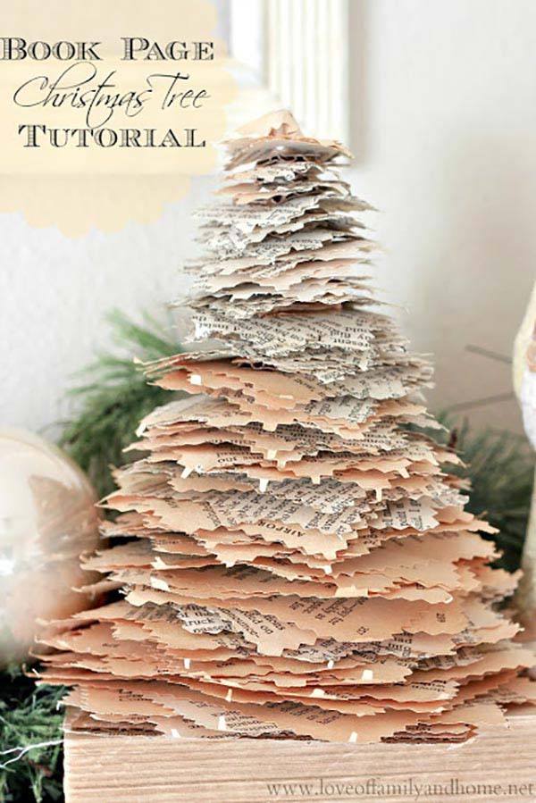 Book Page Tree #diy #christmastree #decorhomeideas