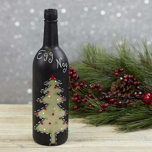 Chalkboard Wine Bottle #christmas #winebottle #decorhomeideas