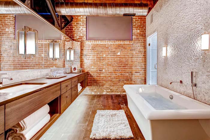 Chic Modern Industrial Bathroom #masterbathroom #design #decorhomeideas