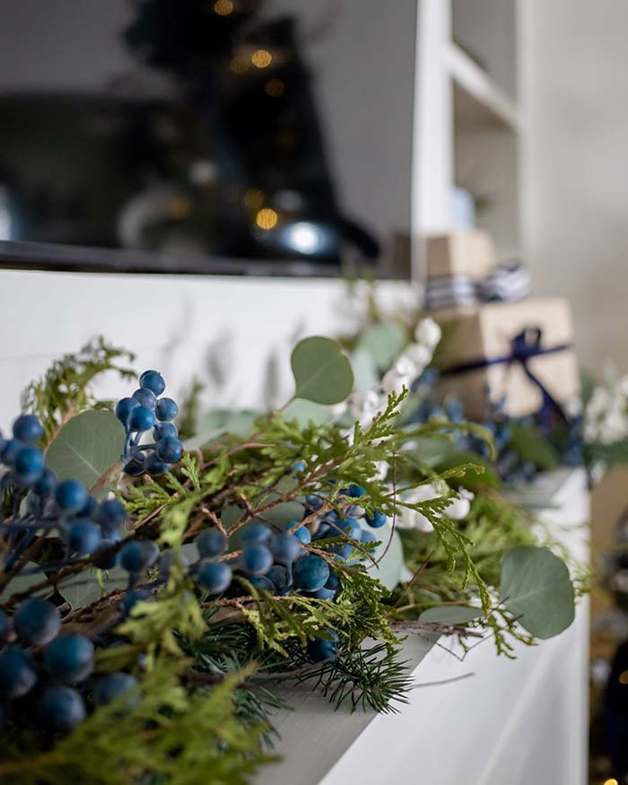 Christmas Mantel Navy Blue