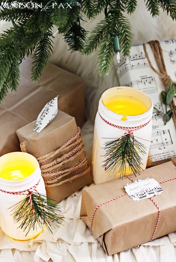 Christmas Mason Jar Luminaries