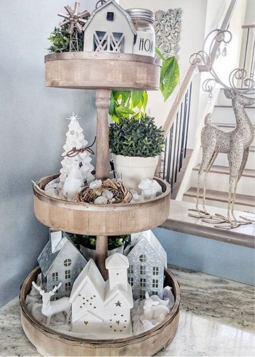 Christmas Village Tiered Tray