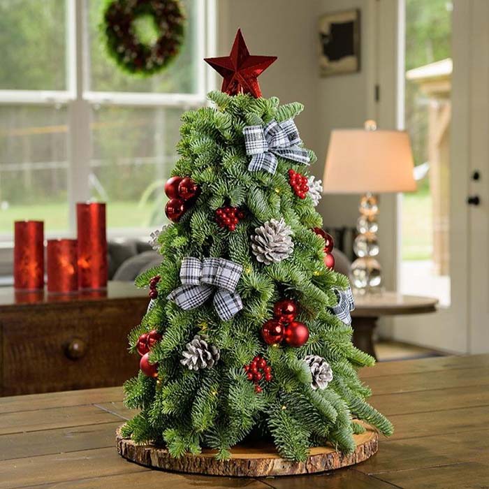 Country Cabin Inspired Tabletop Christmas Tree