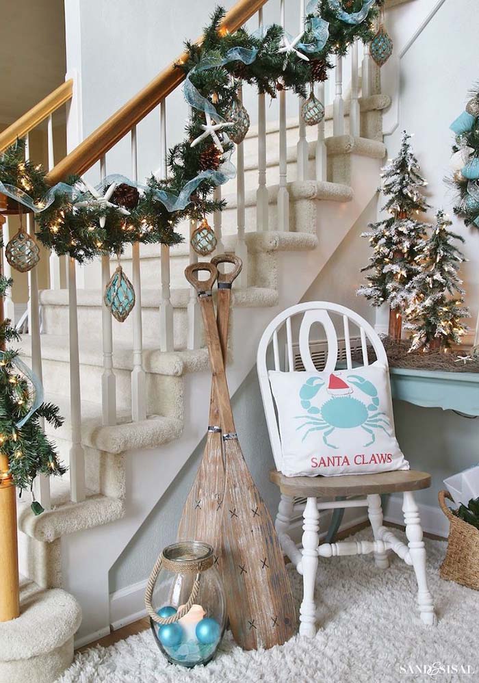 Create A Coastal Christmas Entryway