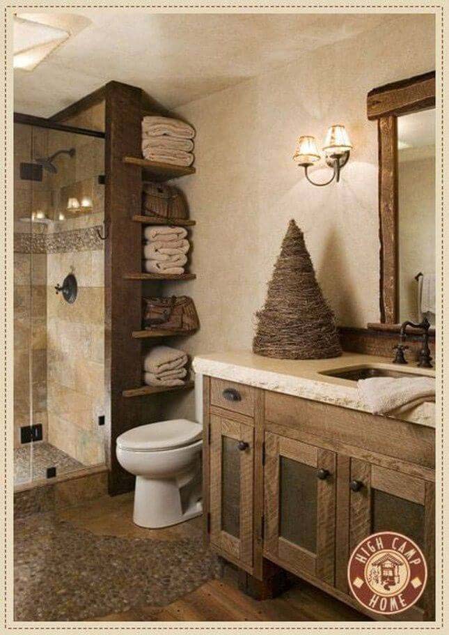 Elegant Lodge Inspired Bathroom #masterbathroom #design #decorhomeideas