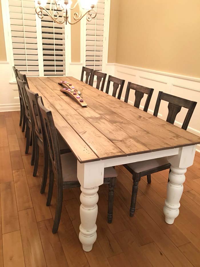 Large Panel Rustic Dining Table #rusticdecor #shiplap #decorhomeideas