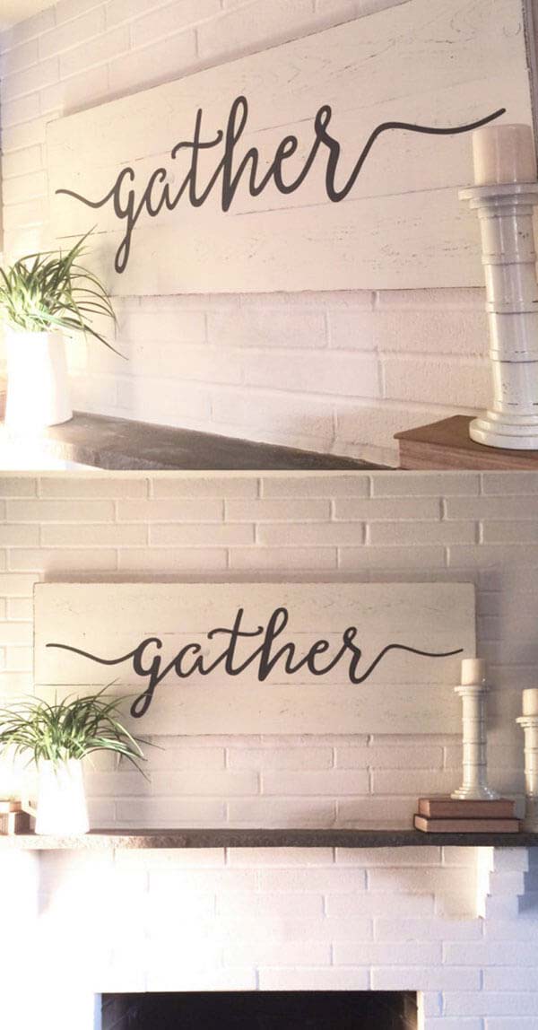 Lovely and Simple Cursive Text Art #rusticdecor #shiplap #decorhomeideas