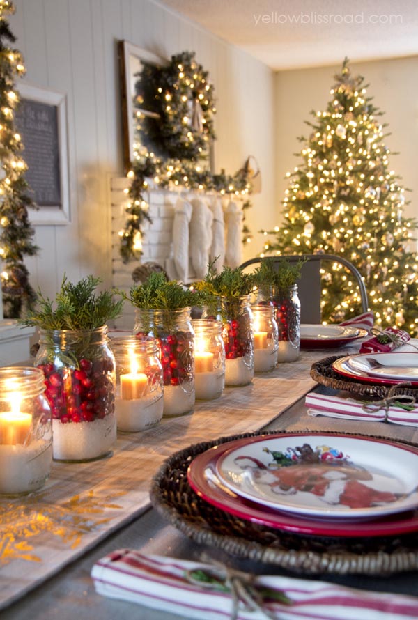 Mason Jar Christmas Centrepiece